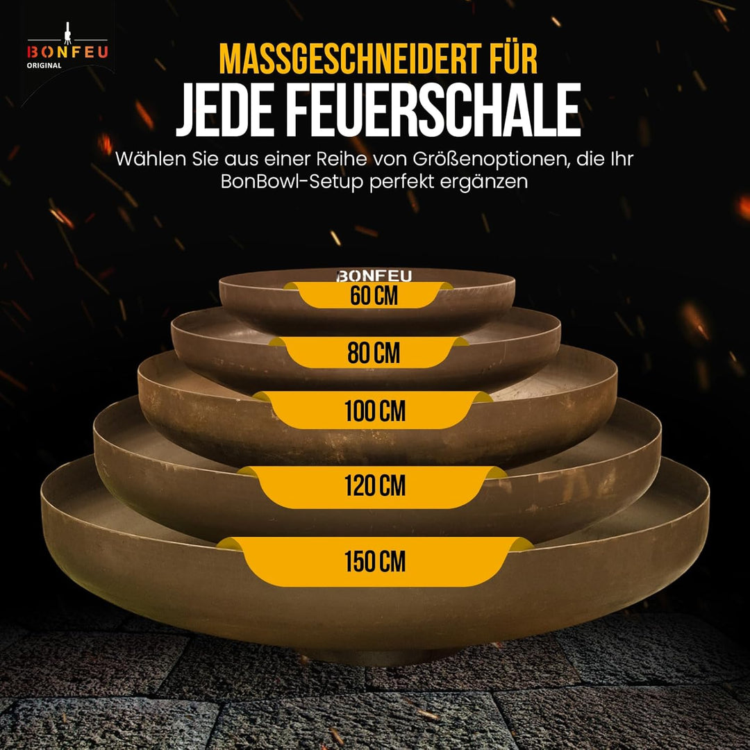 BonFeu BonBowl Feuerschale 80cm - Feuerschalen für den Garten - Feuerstelle Outdoor - Feuerschale mi