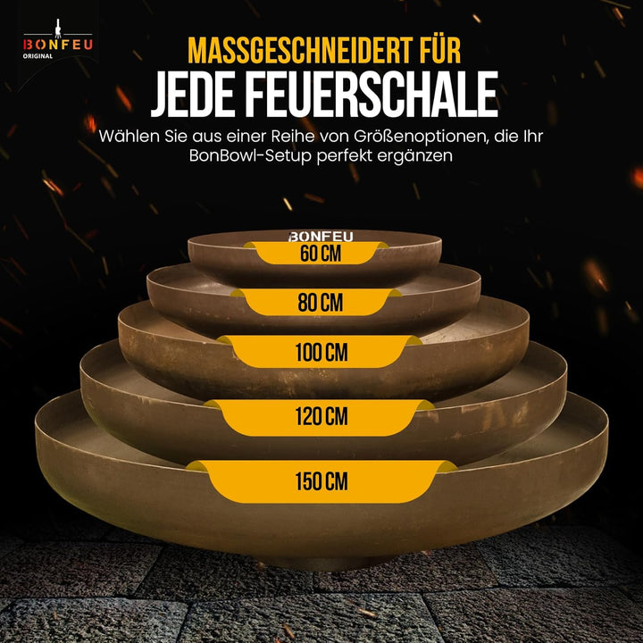 BonFeu BonBowl Feuerschale 80cm - Feuerschalen für den Garten - Feuerstelle Outdoor - Feuerschale mi