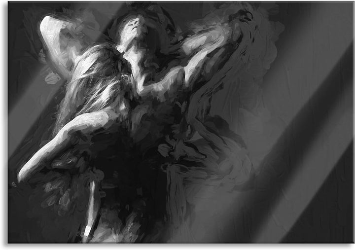 Glasbild | Wandbild aus Echtglas | Fitness Paar Kunst | 60x40 cm | inkl. Aufhängung und Abstandshalt