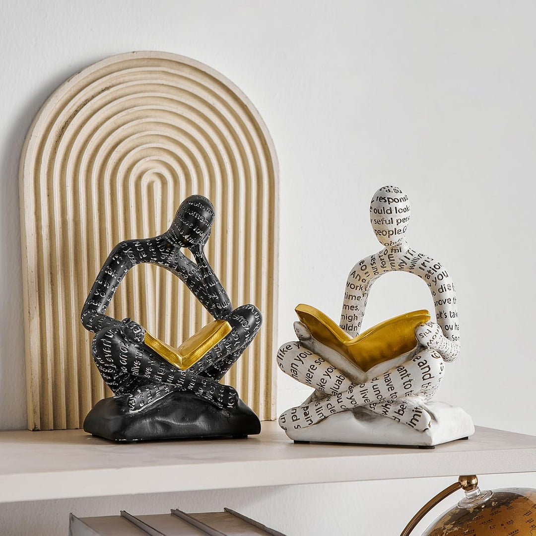 Dekorative Buchstützen für Schwere Bücher, Harzig Leser Skulptur Bücherstütze für Regale Deko, Büche
