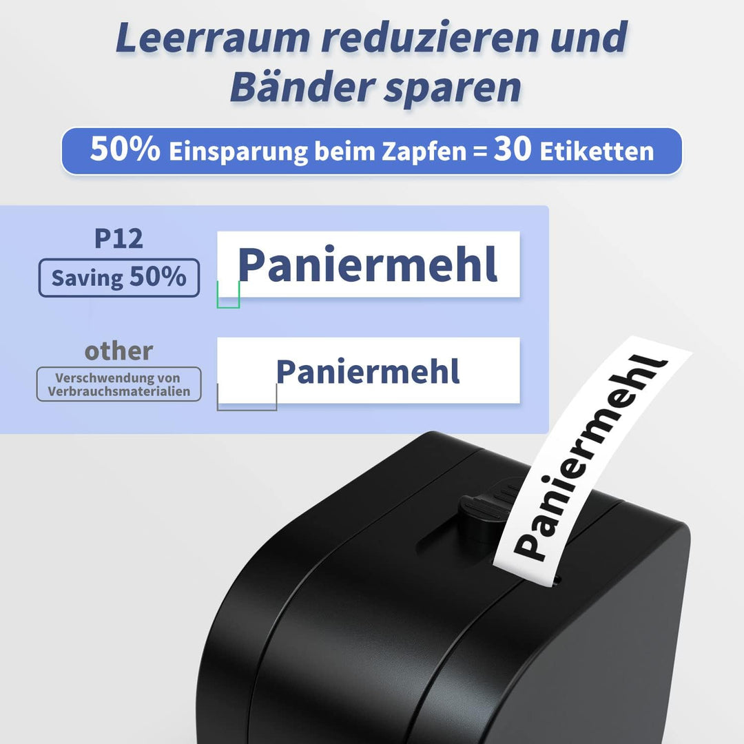 Goknu P12 Beschriftungsgerät Selbstklebend Etikettiergerät Bluetooth Etikettendrucker Tragbarer Labe