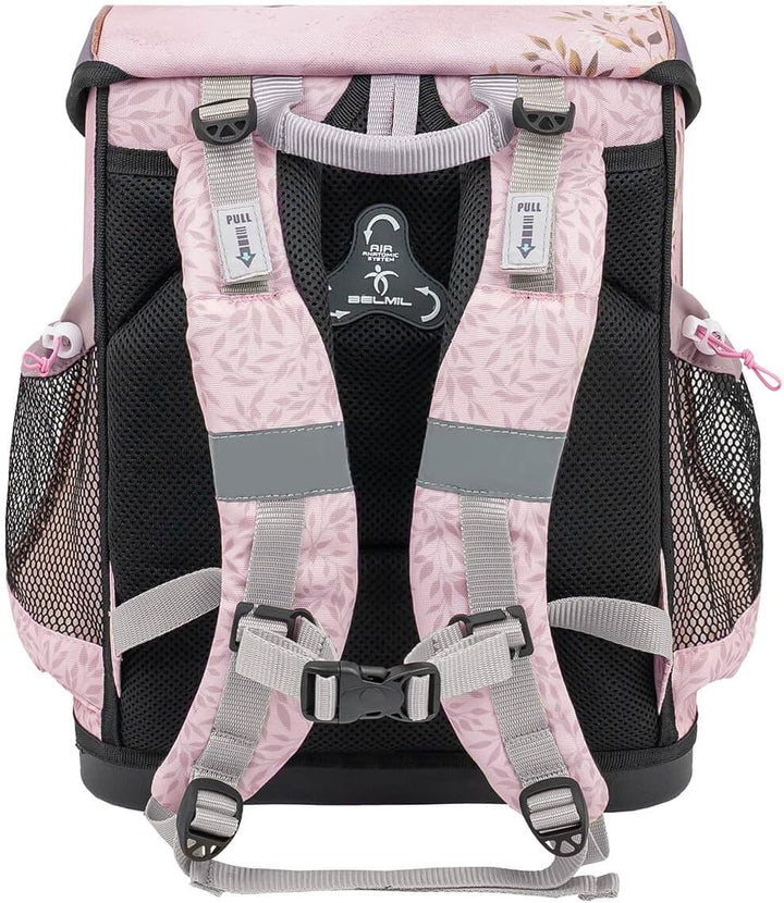 Belmil ergonomischer Schulranzen Set 4 -teilig für Mädchen 1, 2 Klasse Grundschule/Super Leicht 800-