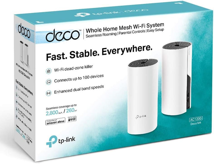 TP-Link Deco M4 Mesh WLAN Set (2er Pack), AC1200 Dual Band Router & Repeater, 2x Gigabit Ports für j