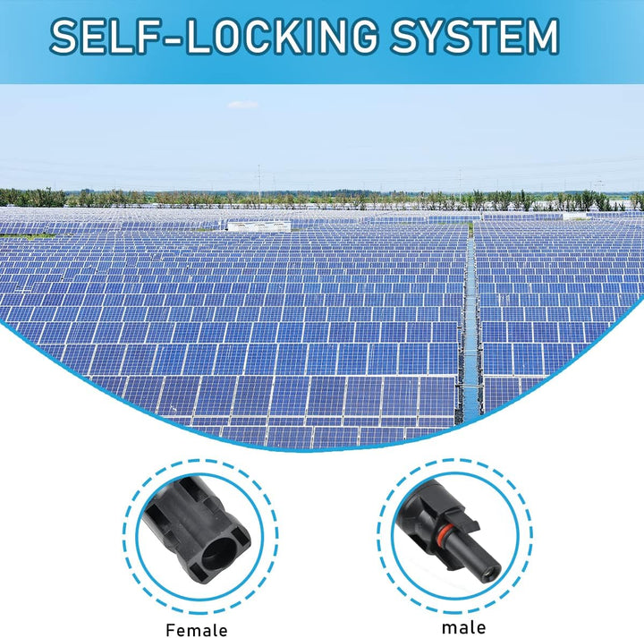 DODUOS 2 Paar Solarkabel Y-Verteiler Solarpanel-Kabel MMF+FFM für Parallel-Photovoltaik-Anschluss, S