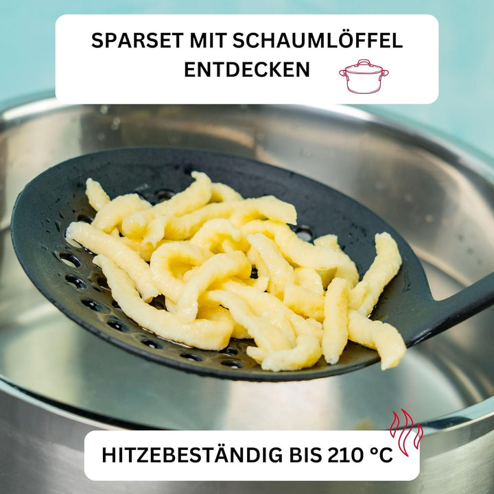 Westmark Spätzle-Set, 2tlg., 1 Spätzle-/Kartoffelpresse mit runder Lochung, Spätzlepresse + 1 Schöpf
