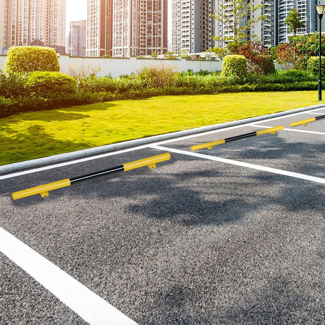 NAIZY Radstopper 1er Metall Parkstopper Parkplatzbegrenzung 180x8x9cm Parkplatzmarkierung mit Dehnsc