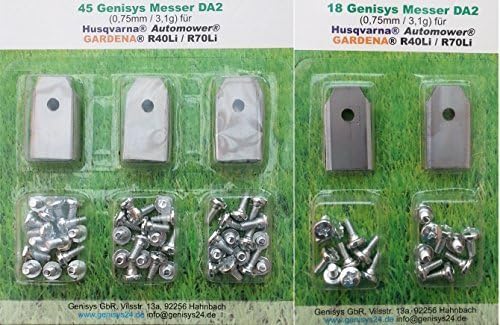 Genisys 63 Edelstahl Messer Klingen kompatibel für Automower® von Husqvarna® und Gardena® 0.75mm 3.1