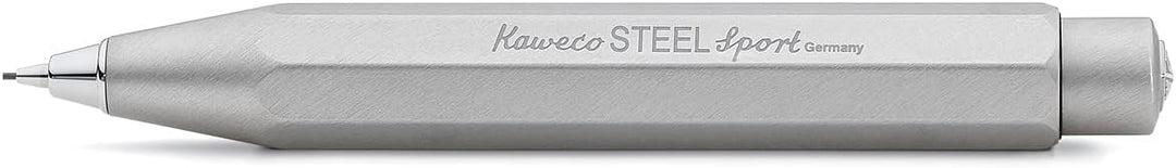 Kaweco Steel Sport Druckbleistift 0.7mm HB I Minenbleistift aus gebürstetem Edelstahl I Edler Druckm