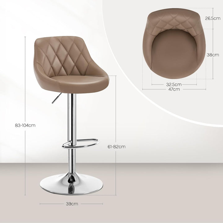 WOLTU BH23kk-1 1er Barhocker Barstuhl, leichte reinige Kunstleder, Gute gepolsterte Sitzfläche, Höhe