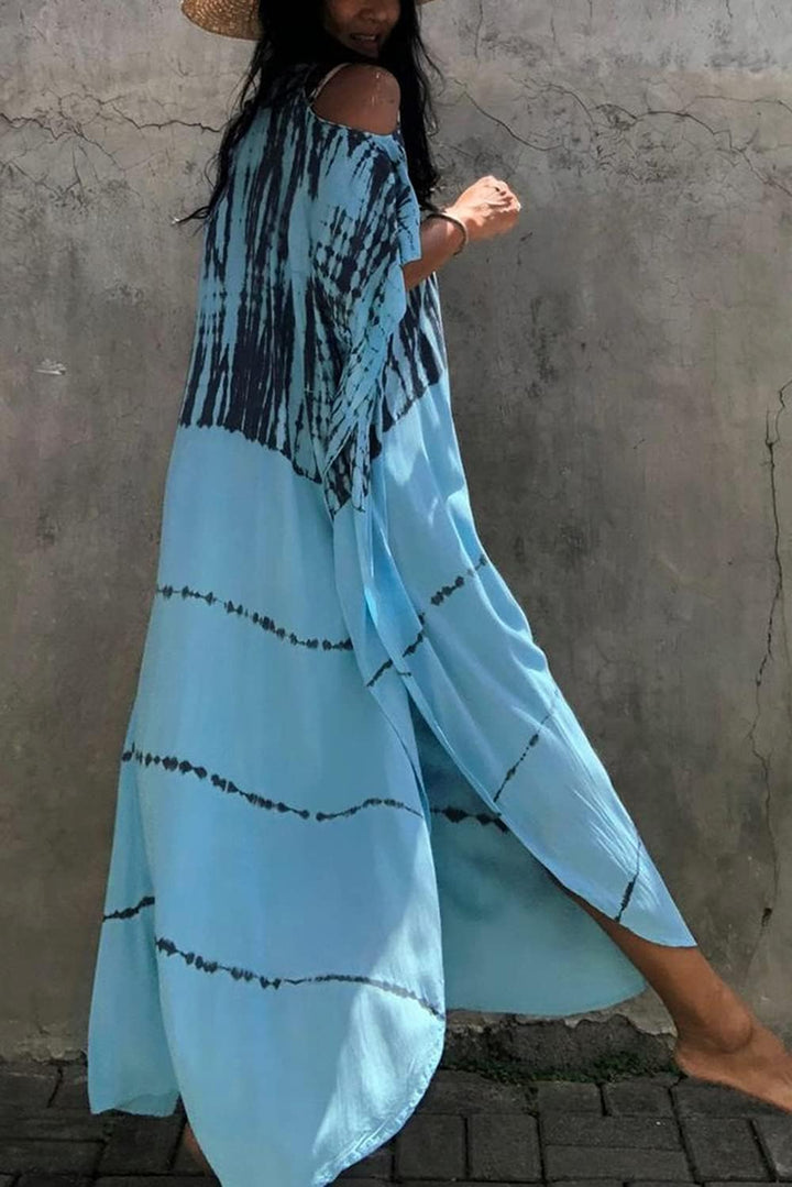 YouKD Sommer Long Kaftan Bohemian Loungewear Strandbadeanzug Aufdecken Maxikleid für Damen Einheitsg