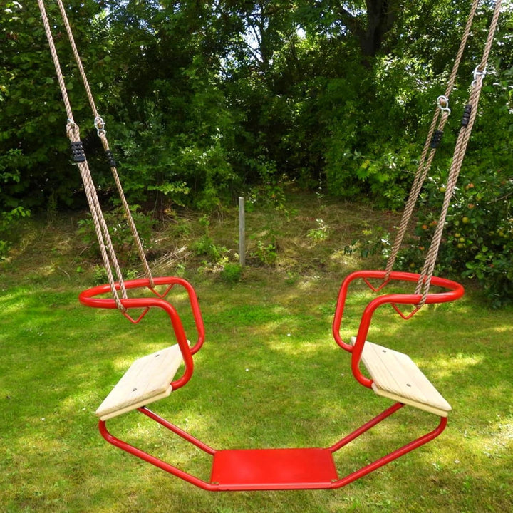 Loggyland Doppelschaukel Schiffsschaukel Schaukel für 2 Kinder (rot), Rot