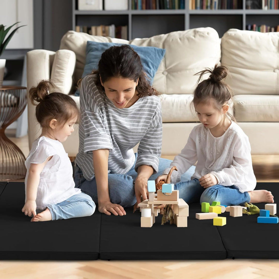 COSTWAY 240 x 120 x 5 cm Weichbodenmatte, Gymnastikmatte klappbar, Yogamatte mit Klettverschluss und