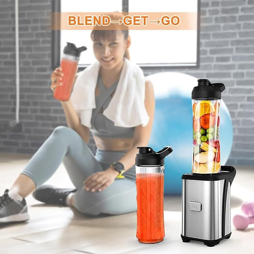 Enfmay Mixer Smoothie Maker - 350W Smoothie Mixer to Go mit 2x600ml Flaschen - Tragbarer Edelstahl B