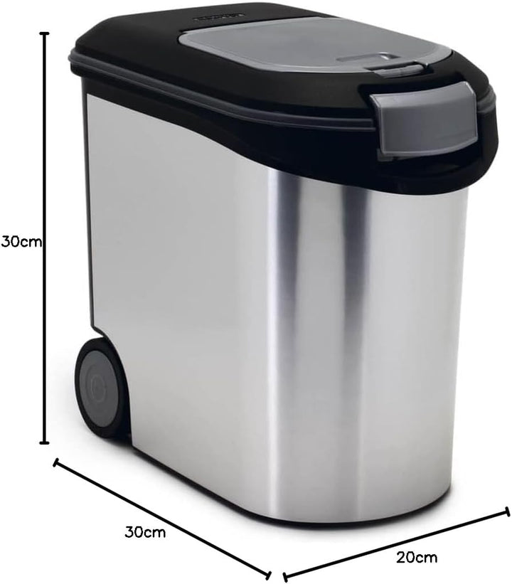 Curver Futter-Container 12kg I 35L, schwarz/Silber, 49,3 x 27,8 x 42,5 cm Single, Single