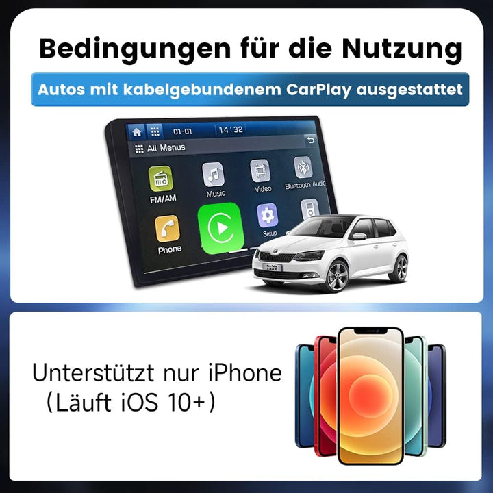 CarlinKit 3.0 Mini Wireless CarPlay Adapter für werkseitig verkabelte CarPlay Autos, kompatibel mit