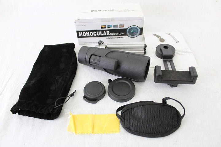 Antik 2000 Fernglas Wasserdicht 12x Vergrösserung für Handy Monokular 12x50 mit Telefonhalterung zur