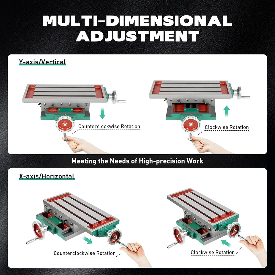 Kreuztisch Frästisch 450 x 170 mm, kreuztisch Tischbohrmaschine Metall Fräsmaschine, Multifunktions