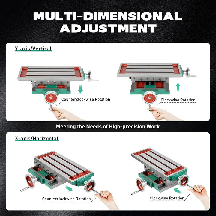 Kreuztisch Frästisch 450 x 170 mm, kreuztisch Tischbohrmaschine Metall Fräsmaschine, Multifunktions