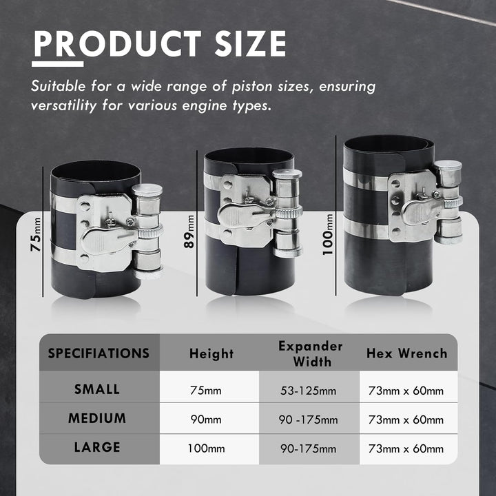 CCLIFE Kolbenringspannband Satz Kolbenring Spannband Kolben Ring Zange Werkzeug Satz
