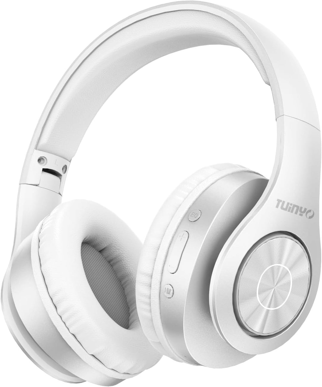 TUINYO Bluetooth-Kopfhörer Over Ear Hi-Fi Stereo Headset drahtloser Kopfhörer mit tiefen Bässen, wei