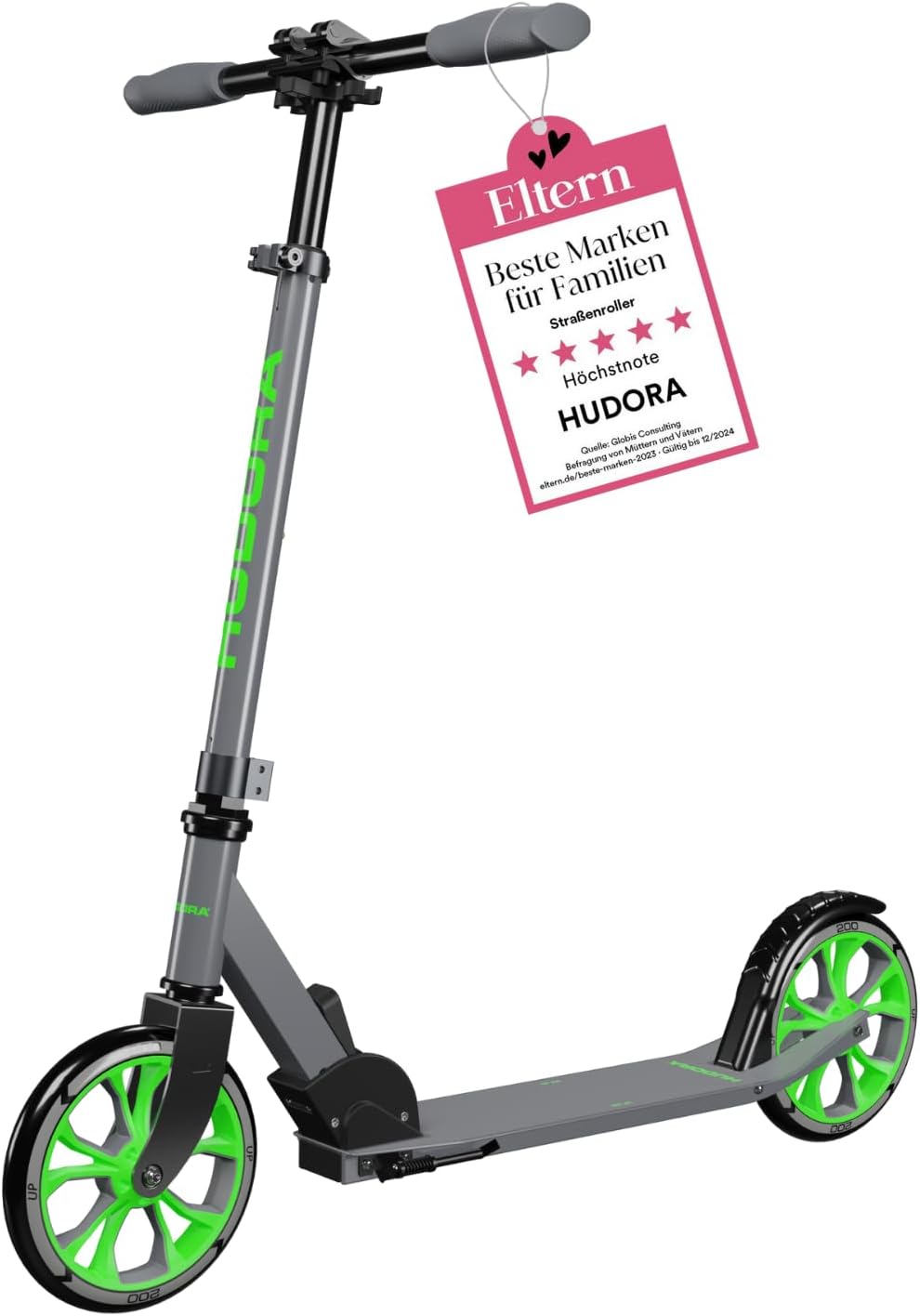 HUDORA Scooter Up 200 Normal grau / neon grün, Normal grau / neon grün