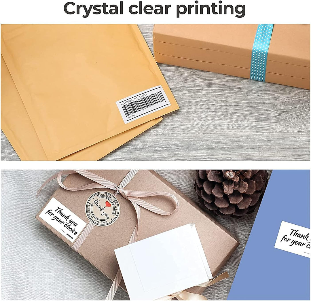 MUNBYN 57x32mm Thermodirekt-Etiketten, Selbstklebend Adressaufkleber, BPA&BPS Freies Quadratisches E