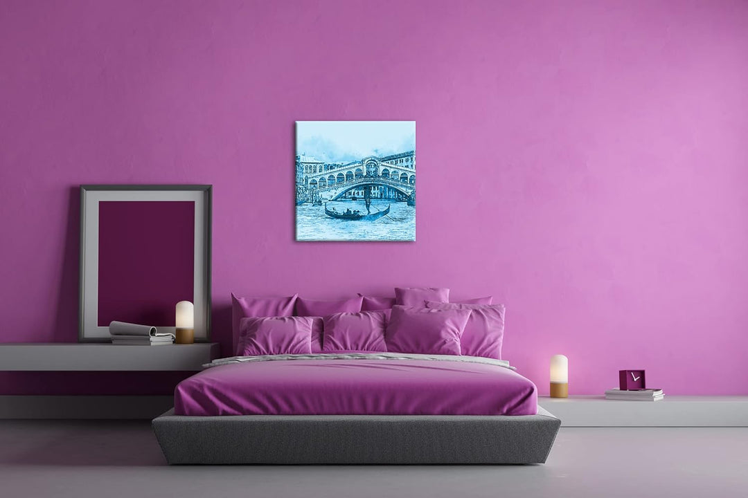 deyoli Venedig und Seine traumhaften Gondelfahrten Format: 40x40 Effekt: Monocrome Blau als Leinwand