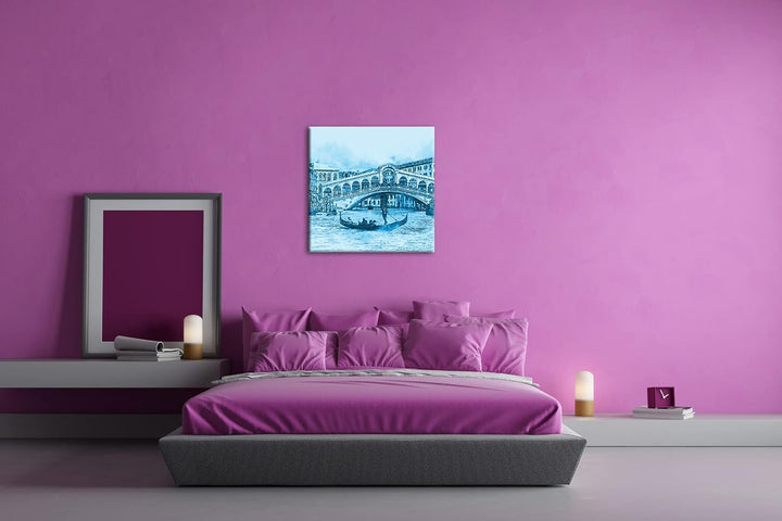deyoli Venedig und Seine traumhaften Gondelfahrten Format: 40x40 Effekt: Monocrome Blau als Leinwand