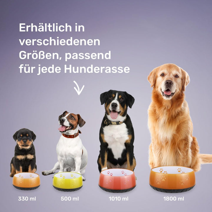 EHASO Hundenapf mit Pfötchen - Futter- und Trinknapf für kleine und grosse Hunde, unifarben (Grapefr