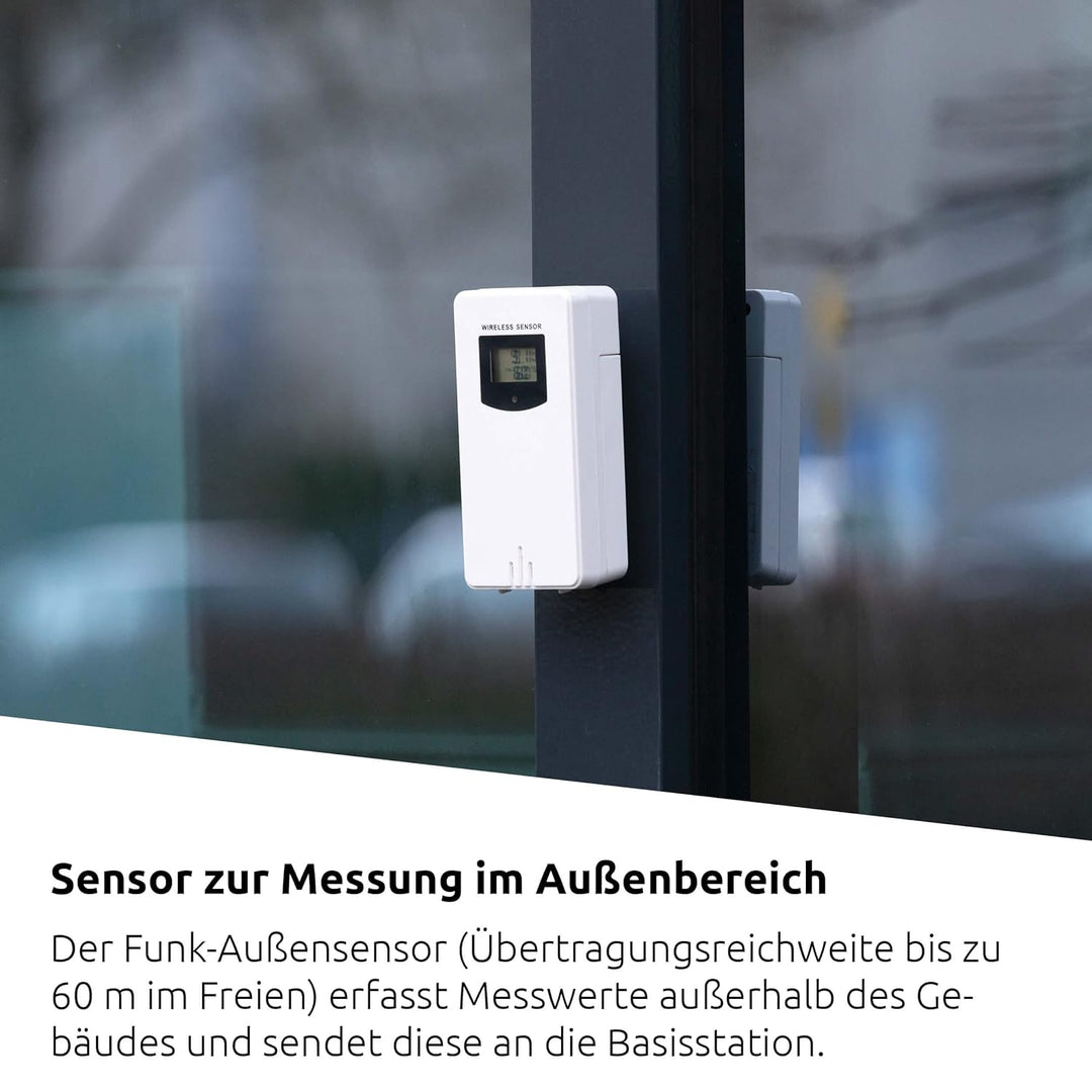 TechniSat IMETEO Q1- Wetterstation mit Aussensensor (Messung von Temperatur, Luftfeuchtigkeit, UV-In