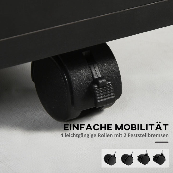 HOMCOM Rollcontainer, Aktenschrank, Bürocontainer mit Schublade, Büroschrank, Aufbewahrung Container