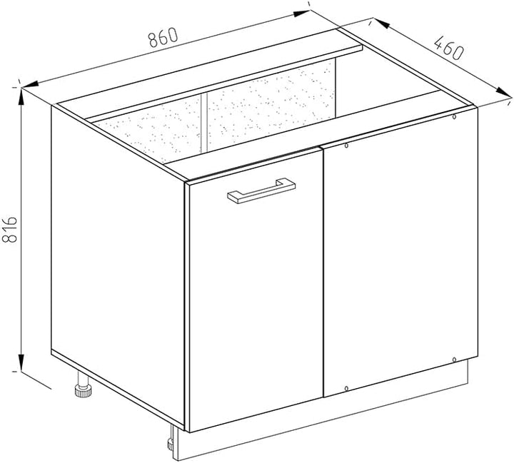 Vicco Eckunterschrank R-Line, Weiss Landhaus/Weiss, 86 cm ohne Arbeitsplatte Weiss Landhaus Eckschra