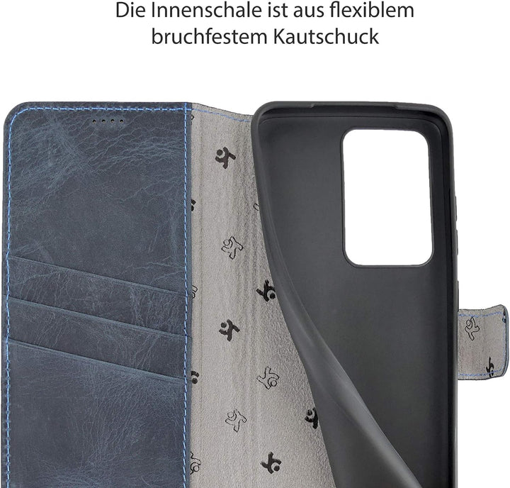 Suncase Book-Style Hülle kompatibel mit Samsung Galaxy S20 Ultra Leder Tasche (Slim-Fit) Lederhülle