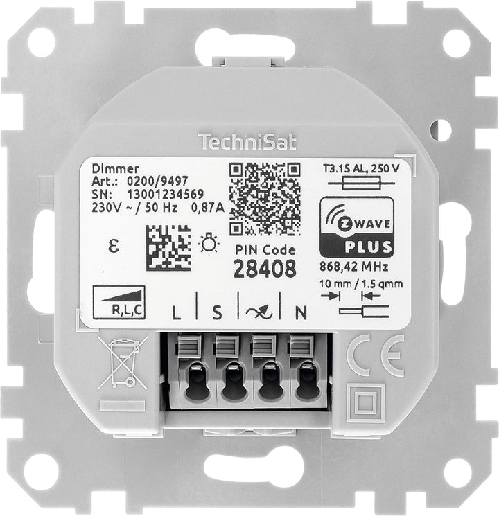 TechniSat Smart-Home Dimmer-Einsatz mit Flächenwippe (Unterputzdose, Z-Wave Plus, Samsung SmartThing