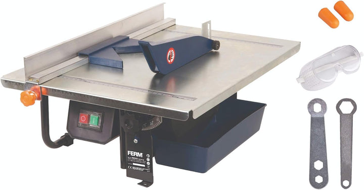 FERM Fliesenschneider 900W - 2950/min - 200mm Diamantscheibe - Wassergekühltes Sägeblatt - 0-45 Grad