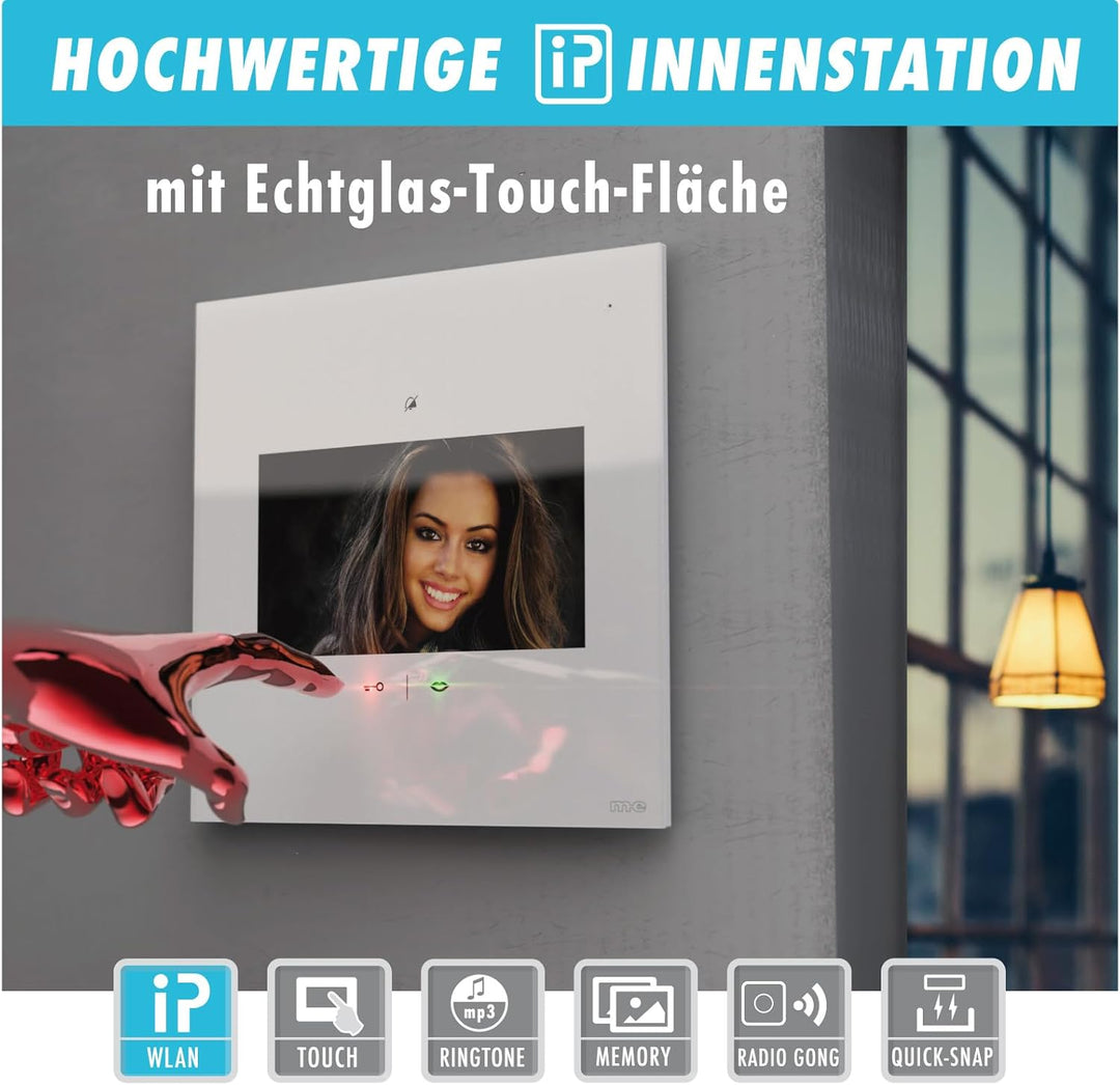 m-e Vistadoor Vistus Video-Türsprechanlage | Aluminium Aussenstation für 1-Familienhaus | 7“ Innenst