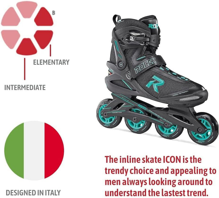 Roces Damen Icon Inliner 40 black/aqua, 40 black/aqua