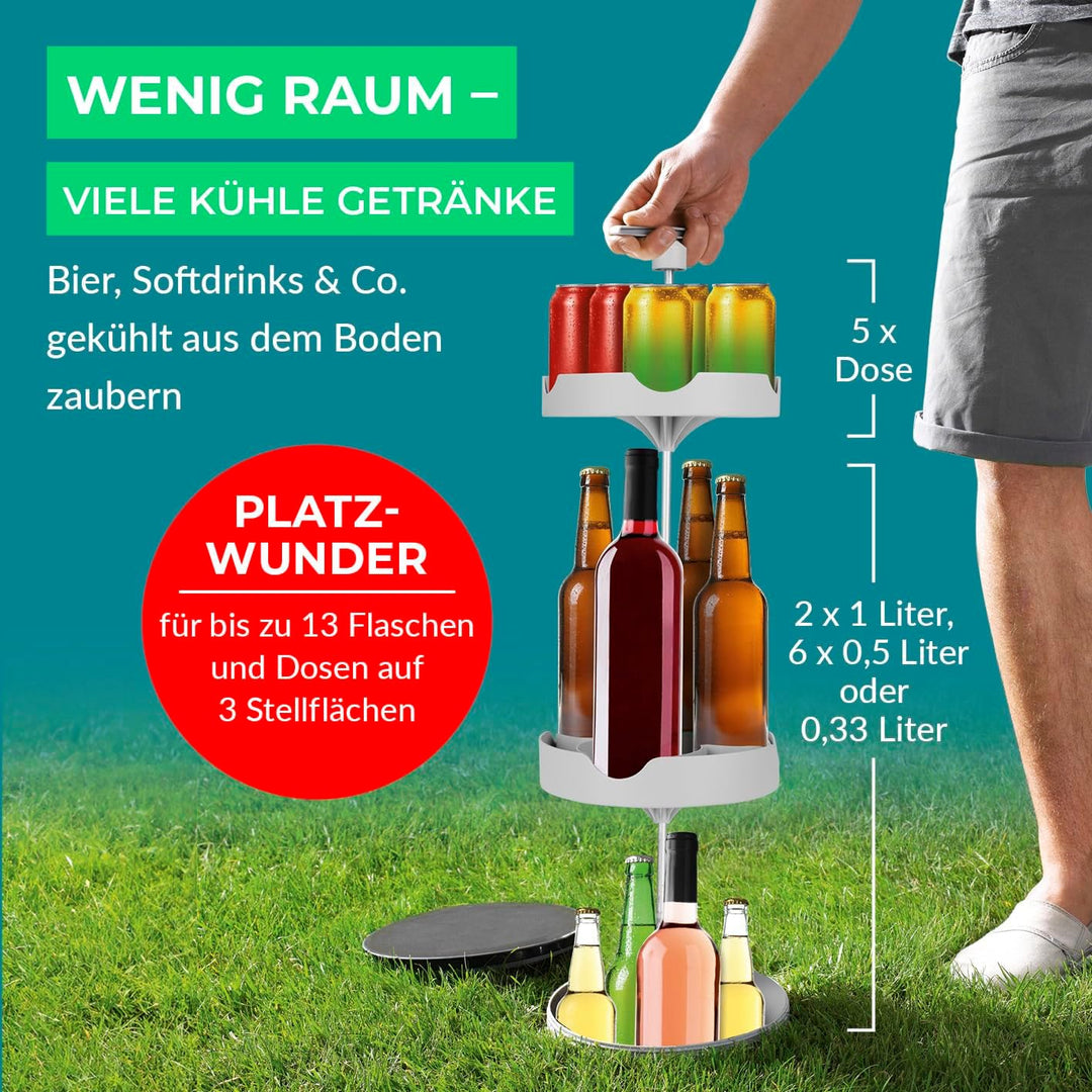 EASYmaxx Flaschenkühler Outdoor | Flaschen- und Dosen-Kühler | Erdloch Bierkühler | Bis zu 13 Flasch