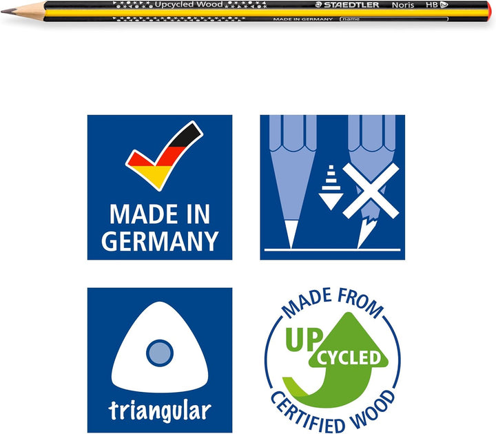 STAEDTLER Bleistift Noris (hohe Bruchfestigkeit, ergonomische Dreikantform, rutschfeste Soft-Oberflä