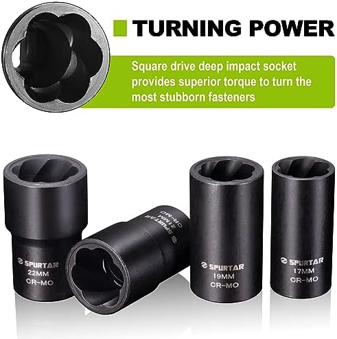 Spurtar 5 Stück Steckschlüsselsatz, Special Schraubenausdreher Werkzeug zum Entfernen von Schraubenm