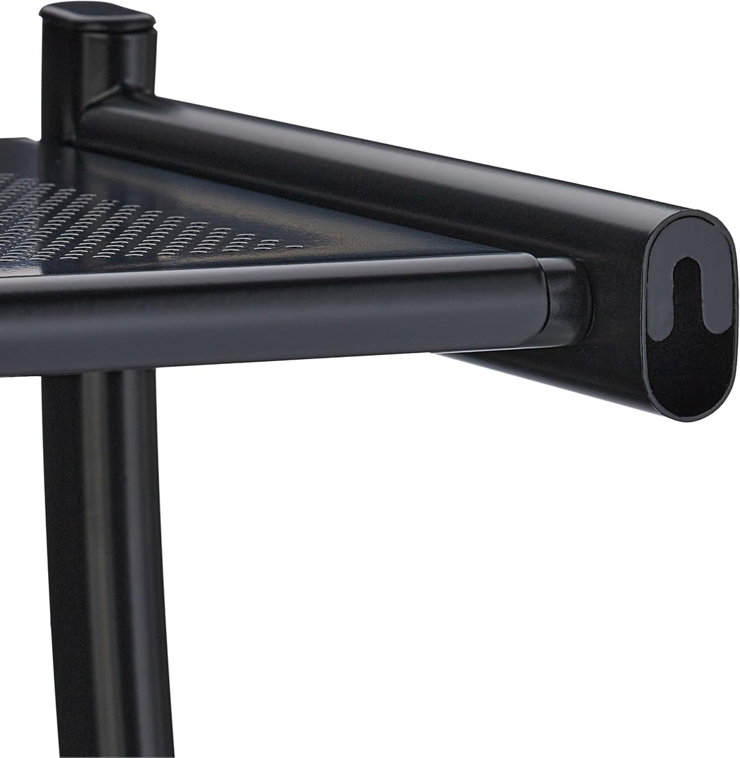 Relaxdays Handtuchhalter Wand, HBT: 44 x 56,5 x 23 cm, mit Ablage & 3 Handtuchstangen, Duschtuchhalt