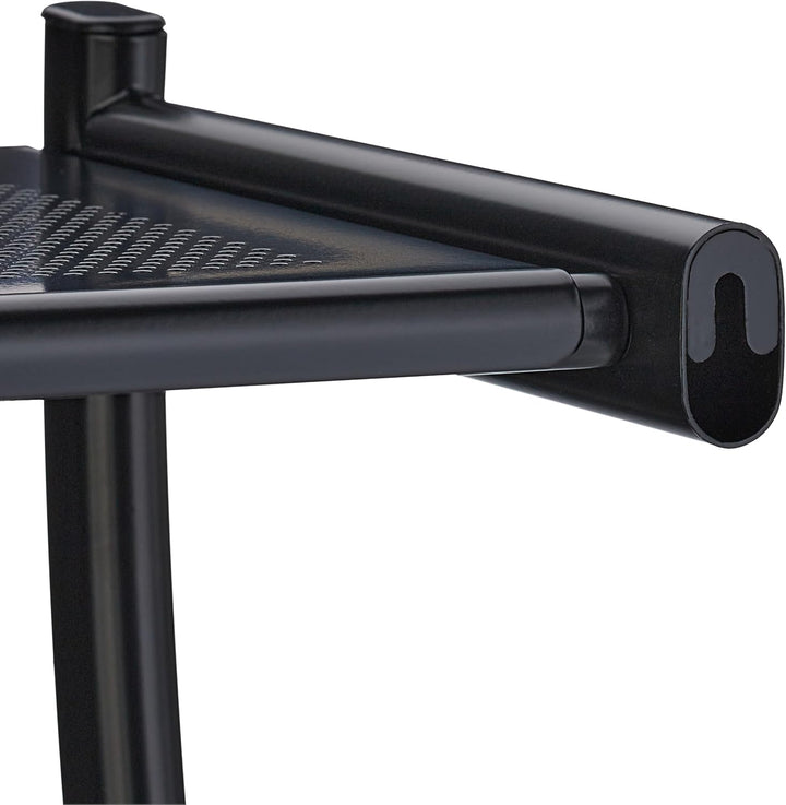 Relaxdays Handtuchhalter Wand, HBT: 44 x 56,5 x 23 cm, mit Ablage & 3 Handtuchstangen, Duschtuchhalt