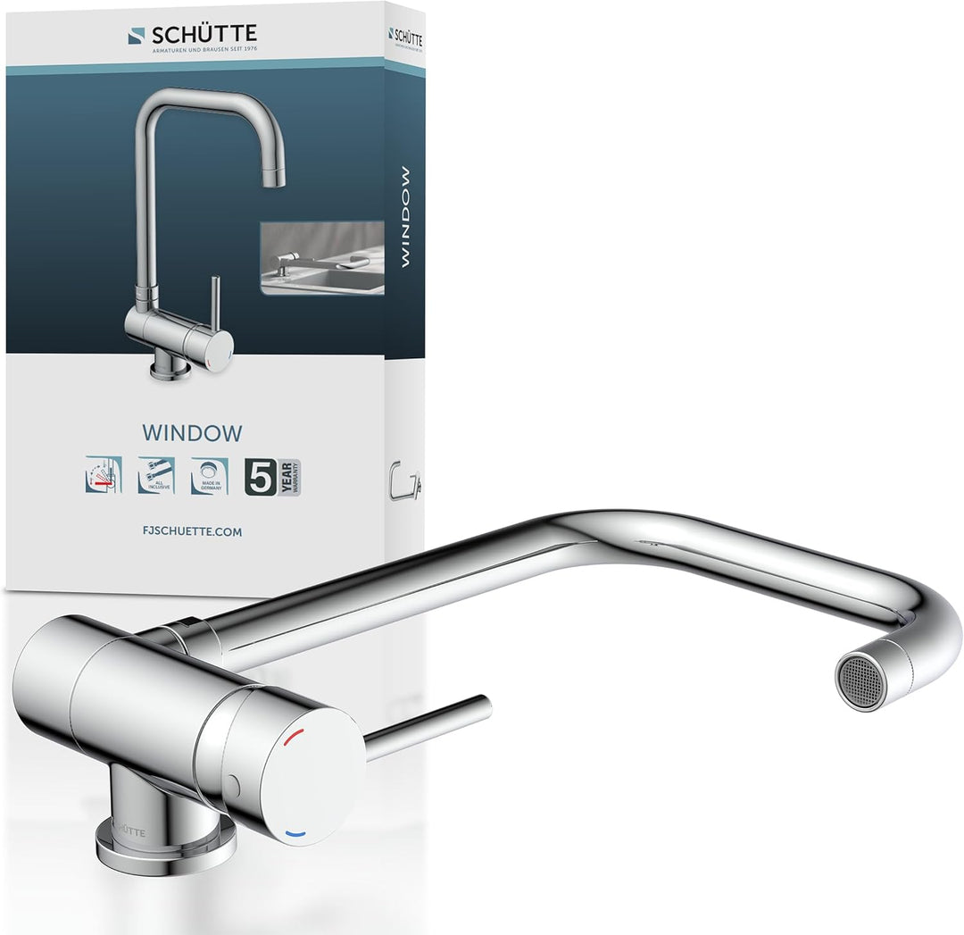 SCHÜTTE 24550 Küchenarmatur WINDOW, Wasserhahn Unterfenster, Spültischarmatur Vorfenster, Wasserhahn