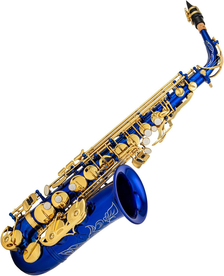 Btuty Eb Alt-Saxophon Messing E Flat Sax 802 Schlüsseltyp Holzblasinstrument mit Reinigungsstab Stof