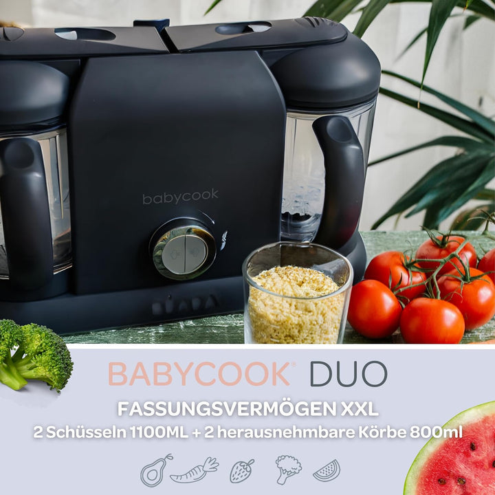 BÉABA - Babycook Duo - 4 in 1 Babynahrungszubereiter - Schonender Dampfgarer - Schnelles Dampfgaren