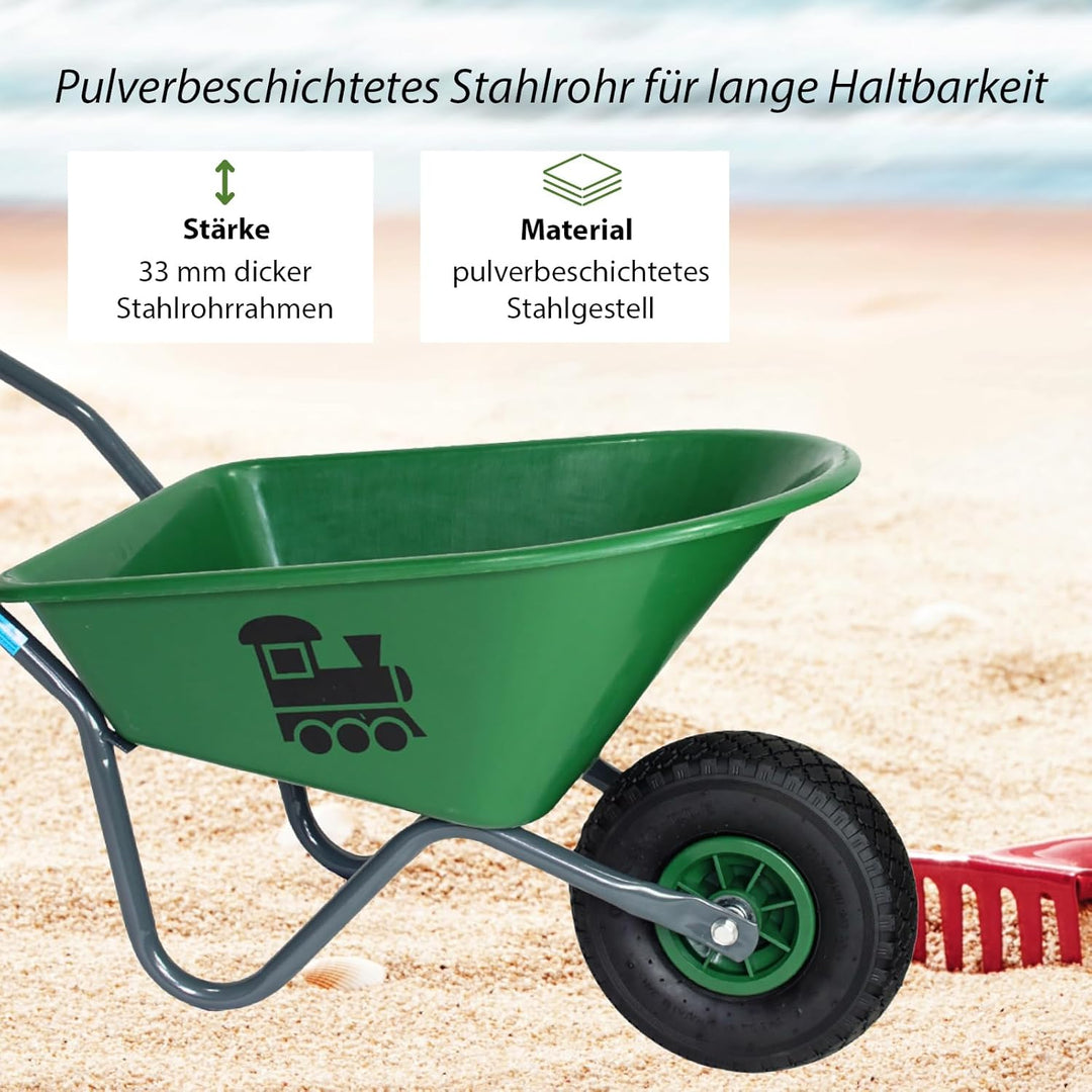 Kinderschubkarre Schiebkarre Metallschubkarre Gartenkarre Diverse Motive Lokomotive Feuerwehr Prinze