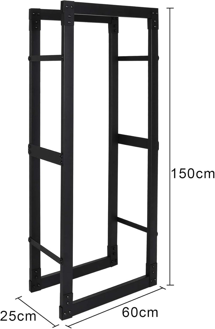 Lospitch Kaminholzregal Brennholzregal aus Stahl, Holzbutler in bis zu 8 Grössen wählbar, stabil Bre