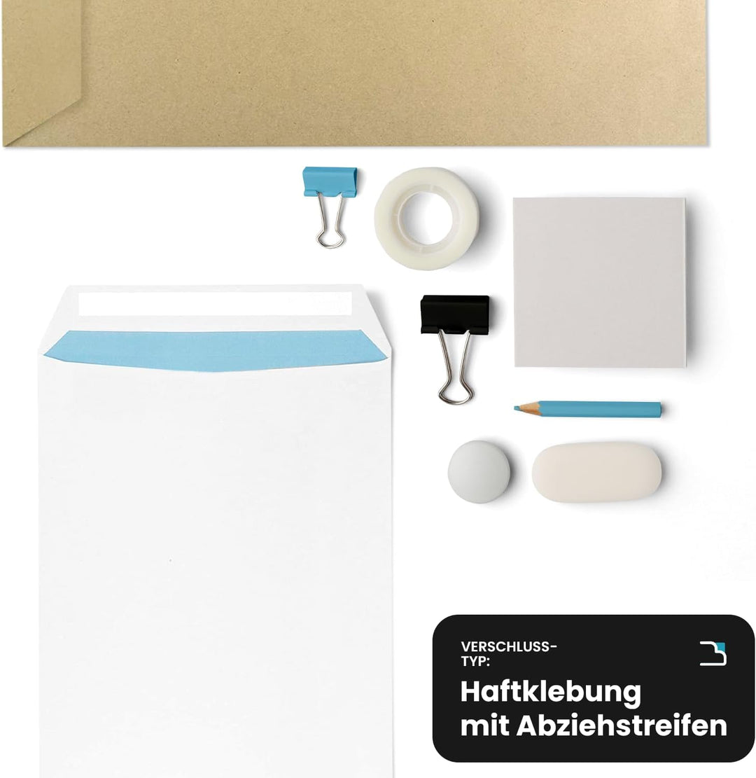 Netuno 50 Versandtaschen DIN B4 Braun 250 x 353 mm 100g braune Versandtaschen gross ohne Fenster ger