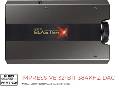Sound BlasterX G6 7.1 HD externe Gaming-DAC- und USB-Soundkarte mit Xamp-Kopfhörerverstärker kompati