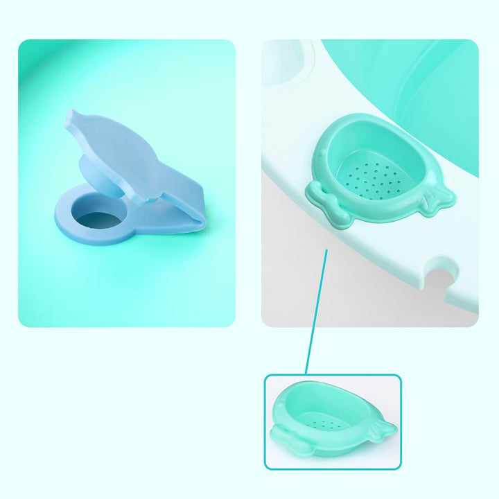 wuuhoo® ergonomische Baby-Badewanne Nemo faltbar und klappbar für Neugeborene Babys und Kleinkinder,
